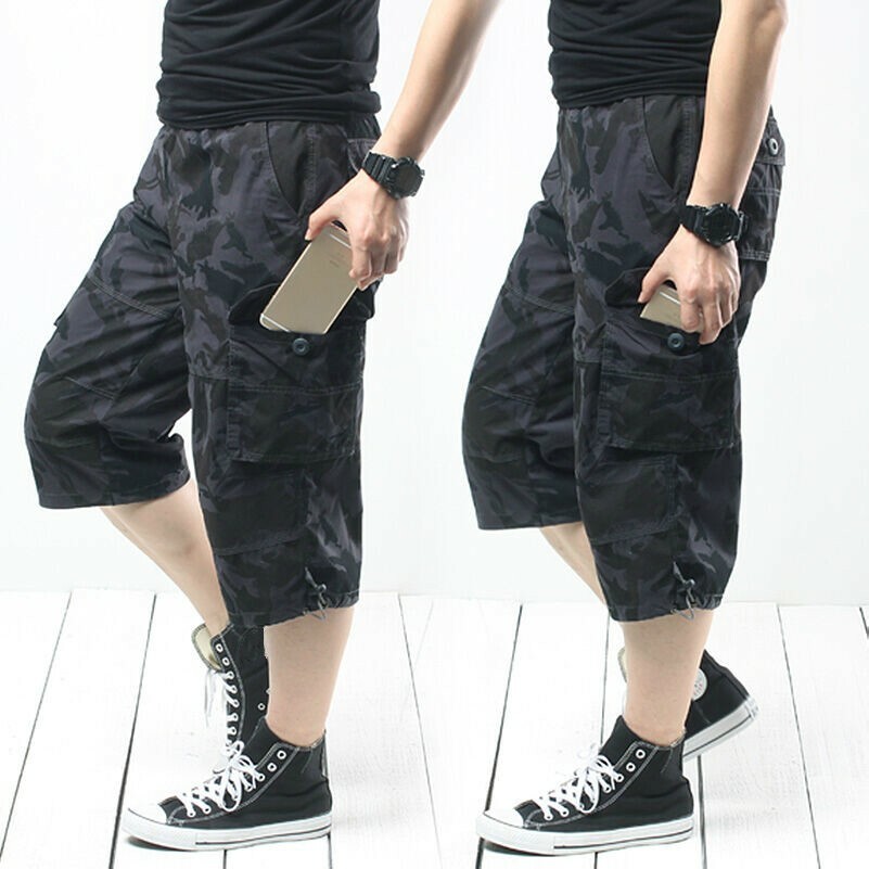 mens-34-length-camouflage-cargo-shorts-trousers-loose-casual-trousers-oversize