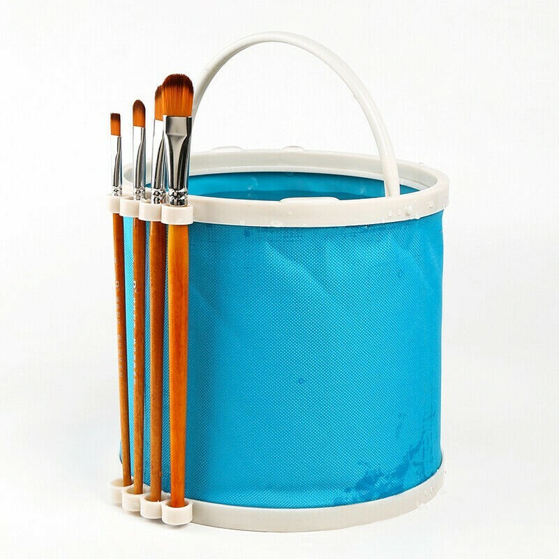 Portable Brush Pen Washing Bucket Random Color Watercolor Painting Art Tools