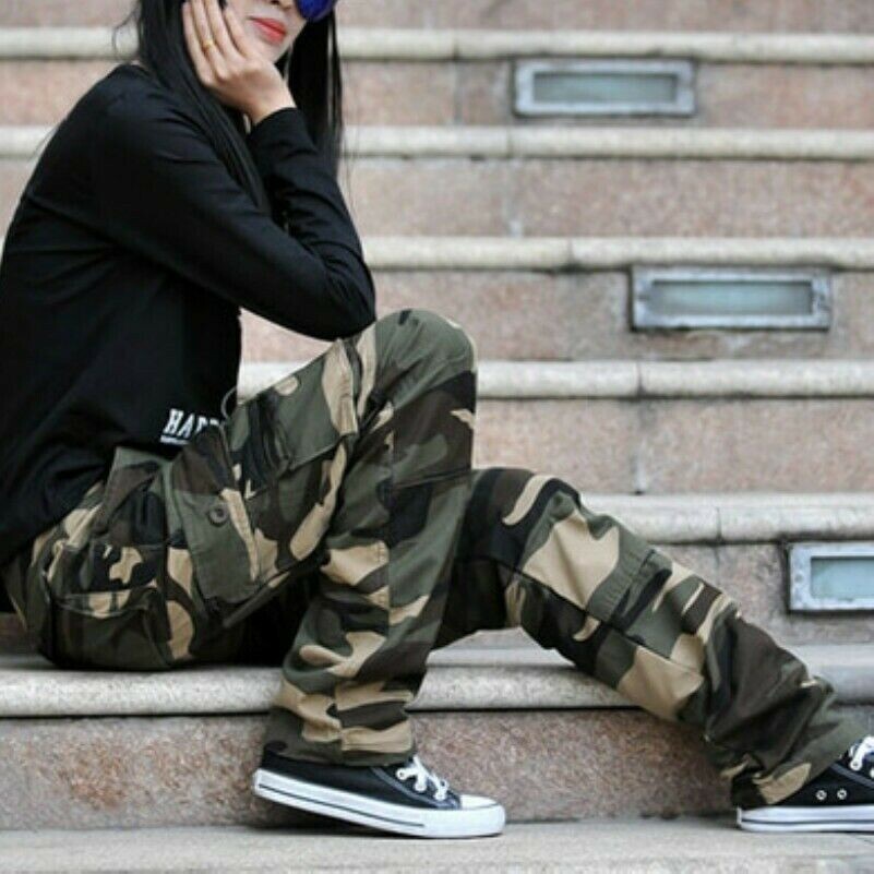 Femmes Coton Camouflage Pantalon Militaire Combat de Travail Extérieur