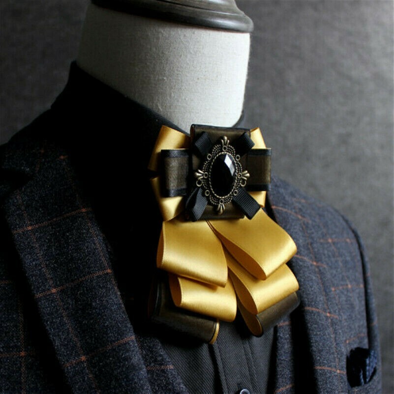 Mens Bow Tie Rhinestone Crystal Satin Pre Tied Adjustable Formal Wedding New