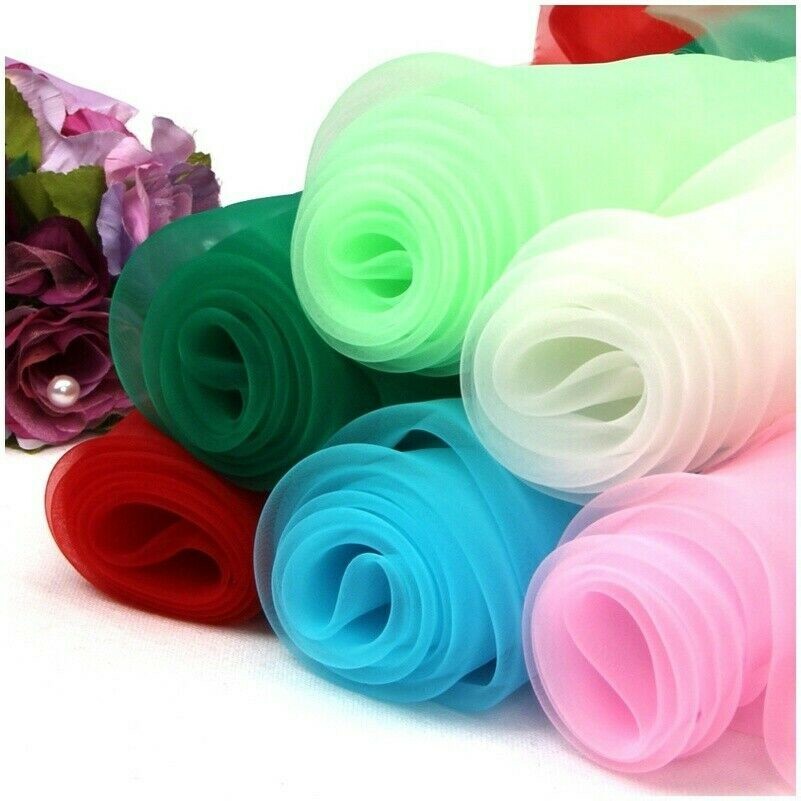 1M Organza Stoff Voile Tüll Chiffon Gaze Spitze Drapieren Vorhang Kleid Hochzeit