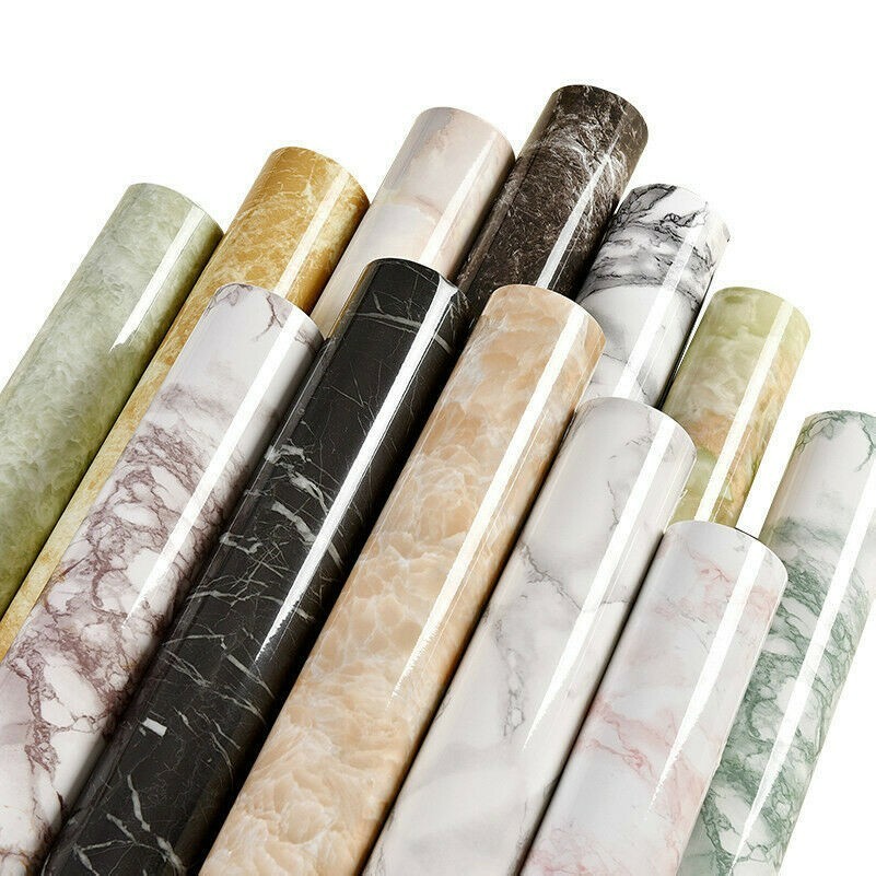 5M Marmor Faser Tapete Selbstklebend PVC Wasserfest Film Heim Kunst Diy Dekor