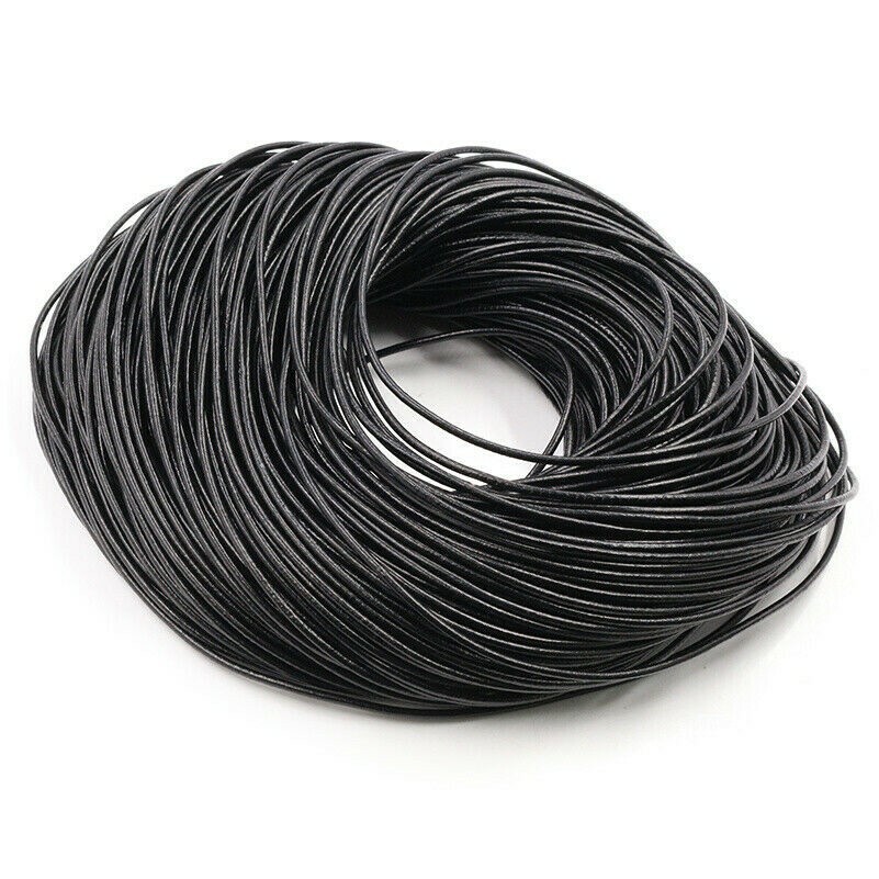 5M Genuine Leather Cord Round Rope String for DIY Jewellery Bracelet Cords