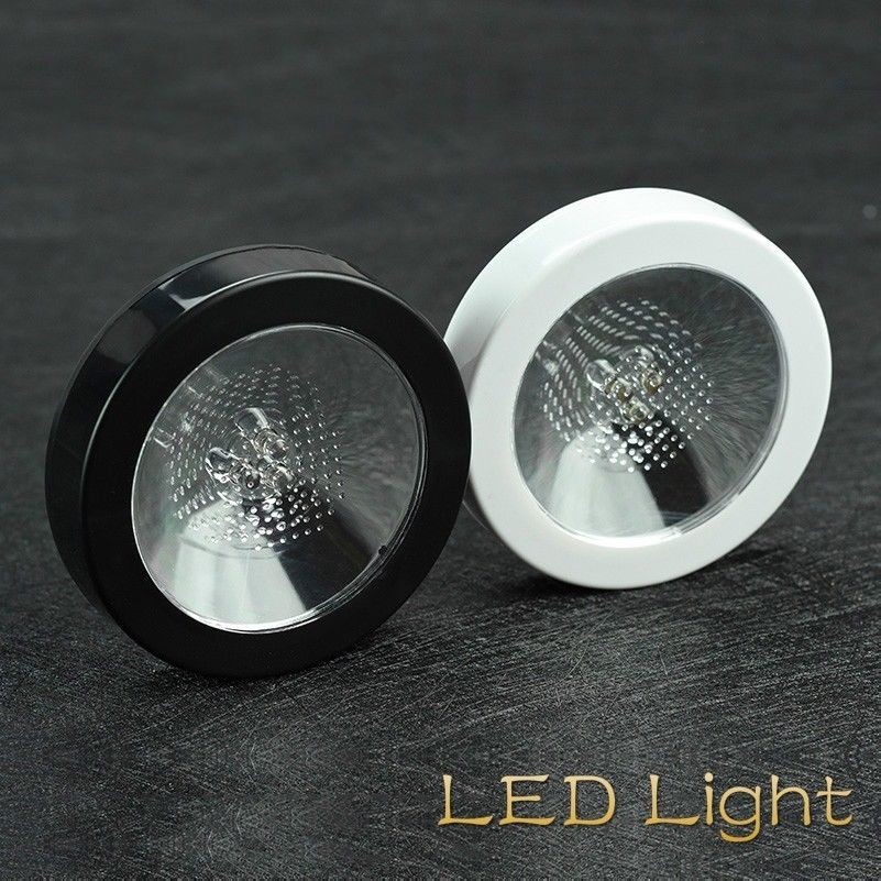 LED Light Cocktail Display Base Crystal Glass Laser Round Stand Home Bar Decor