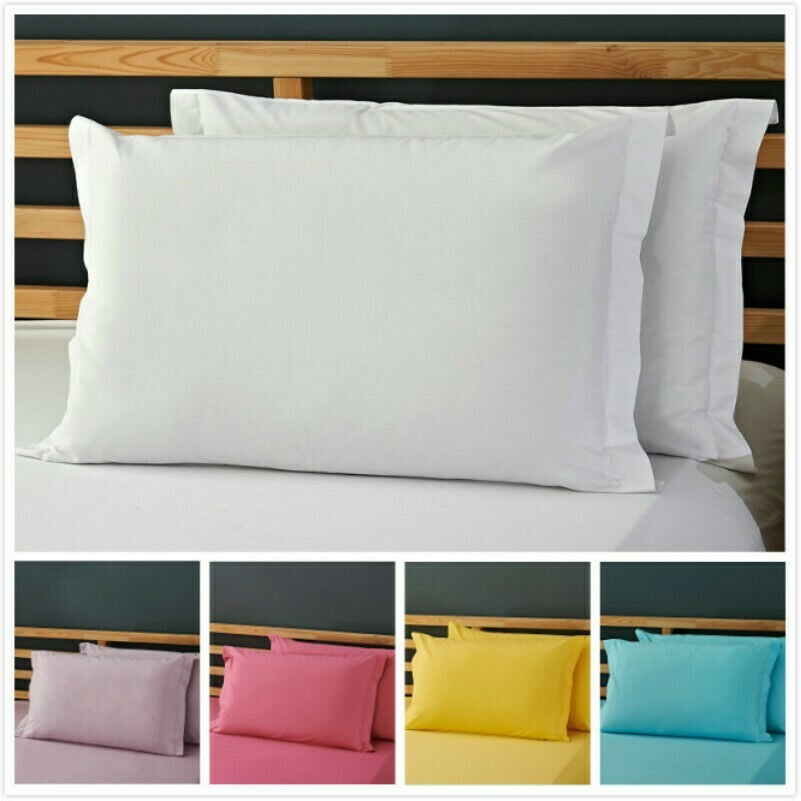 1 Coppia Solido Federa 100% Cotone Biancheria da Letto Pillowslips Busta 48X74CM