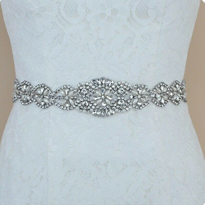 Strass Nuptial Écharpe Robe Mariage Cristal Ceinture Perlé Ruban Fête Neuf