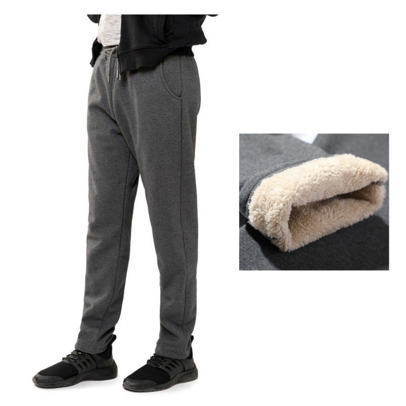 Hommes Sport D'Hiver Pantalon de Jogging Épais Doublure Sherpa Polaire
