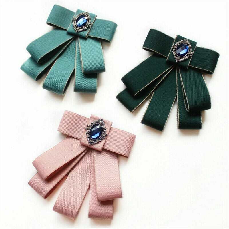Men Women Bow Tie Necktie Crystal Rhinestone Shiny Pre Tied Retro Party