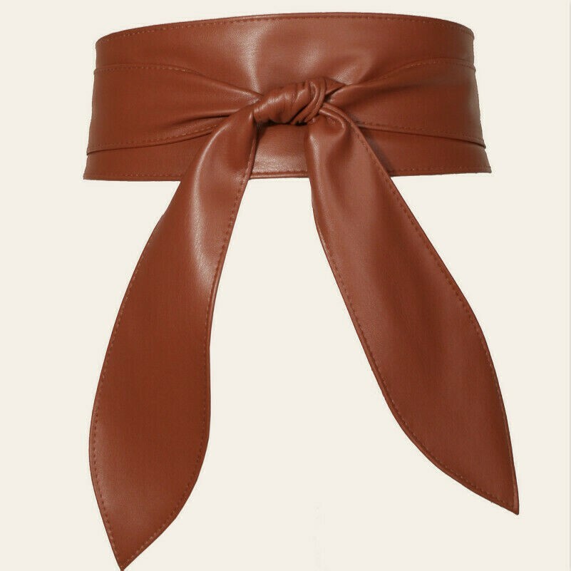 Damen Kunstleder Korsett Gürtel Japanisch PU Breiter Bund Für Kleid Mantel