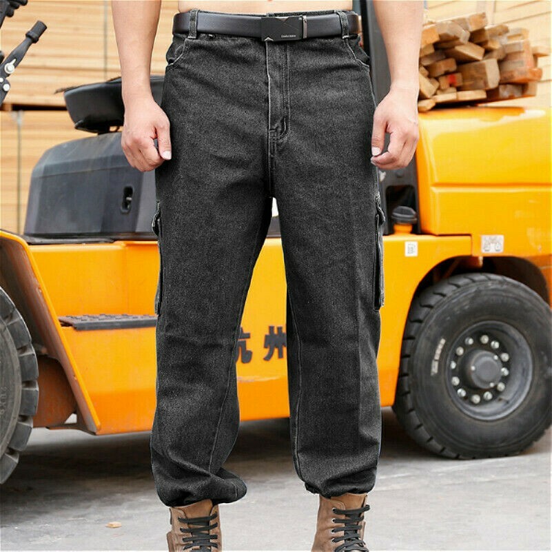 mens-cargo-jeans-heavy-duty-work-denim-pants-combat-straight-trousers-casual