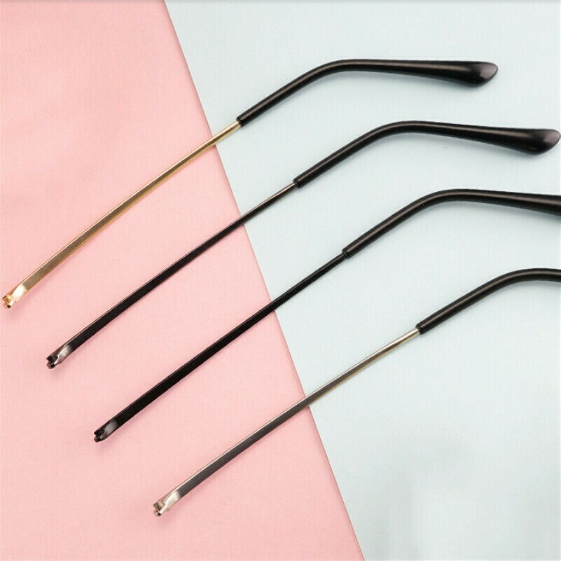 1 Paio Ricambio Occhiali Metallo Braccio Tempio Riparazione 138mm Nero/Oro /
