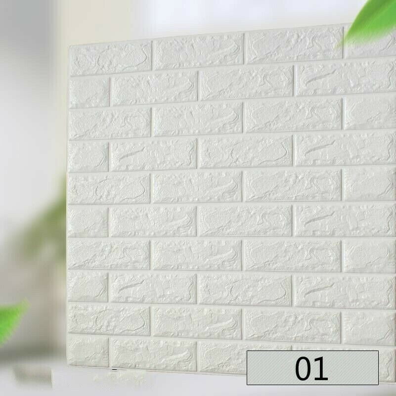 10Pcs 3D Schiuma Pannello Carta da Parati Piastrella Mattone Muro Adesivo Casa