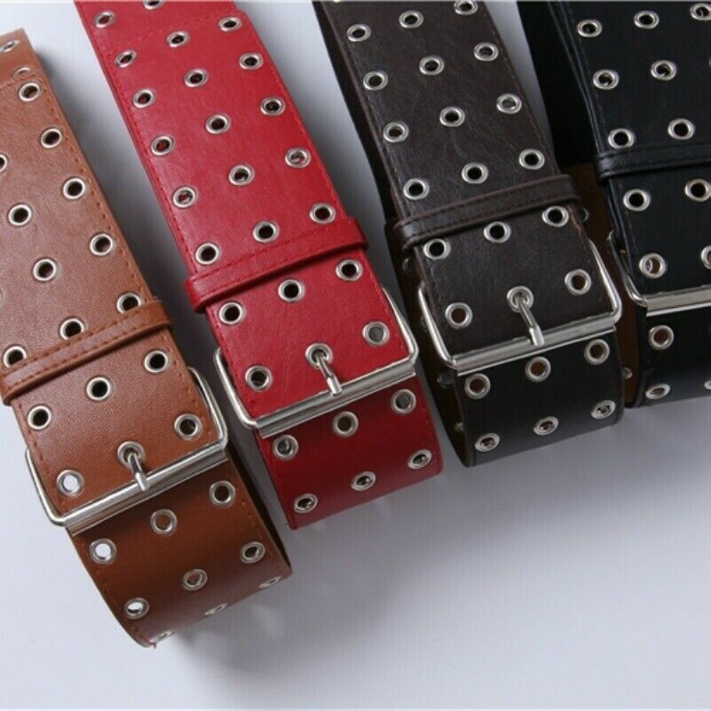 Donna Simil Similpelle Cintura Occhiello Punk Gotico Cinturino Ampio Elastico