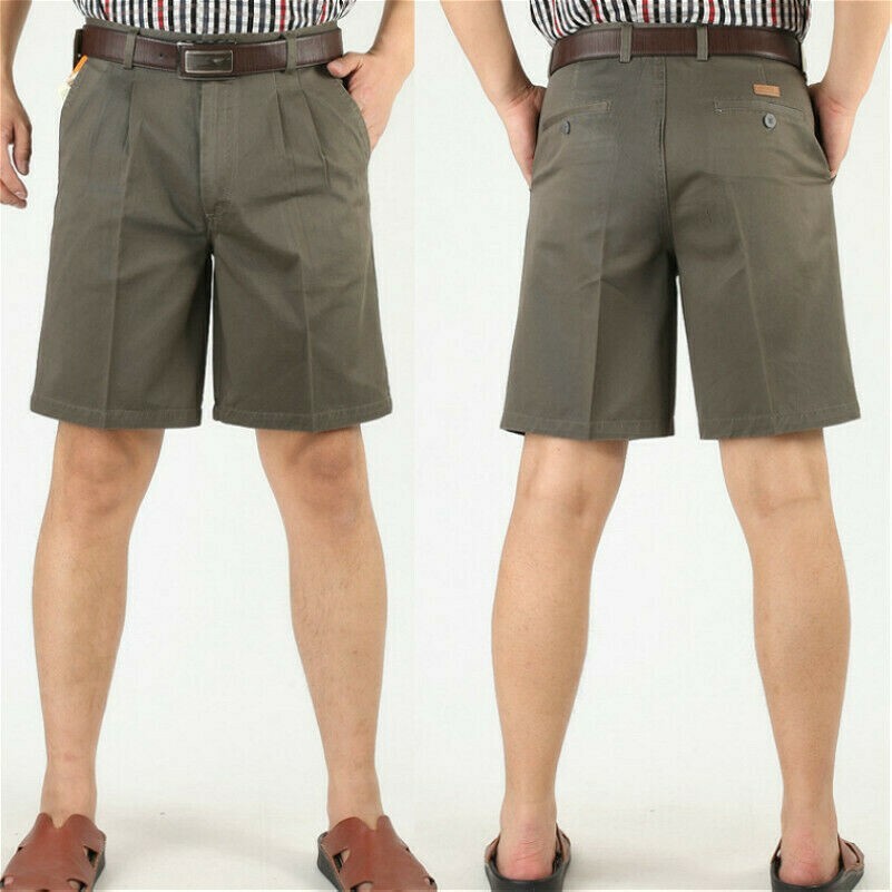Mens Cargo Shorts Cotton Half Pants Classic Style Work Wear Casual Trousers SPW