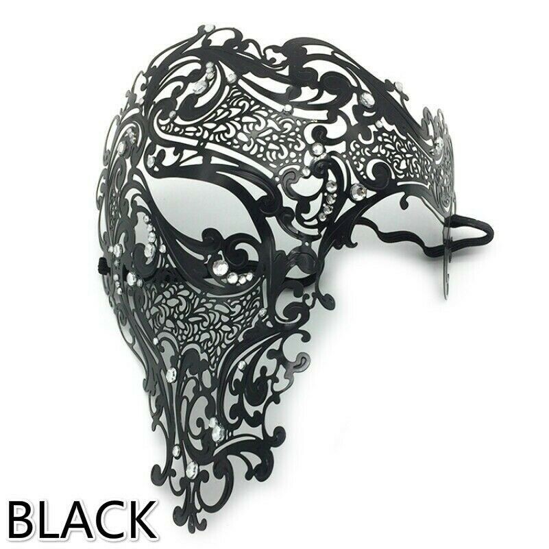 Metal Venetian Mask Masquerade Half Face Party Filigree Rhinestone Diamante