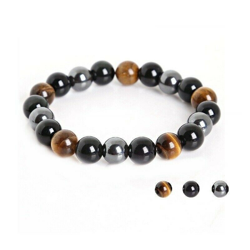 10mm Occhio di Tigre Ossidiana Bracciale Pietra Naturale Gioielli per Costumi
