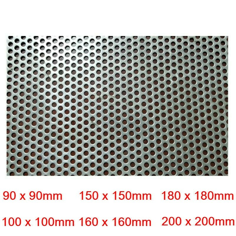 5mm Hole X 8mm Pitch X 1mm Thick 304 Stainless Steel Perforated Mesh Sheet UPC