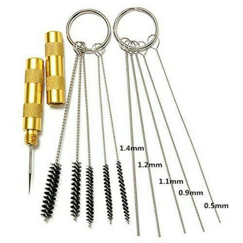 Airbrush Spray Gun Nozzle Cleaning Tool Kit Needle Brush Reamer Repair Set