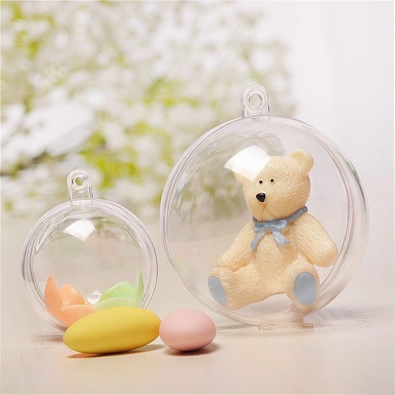 10 PCS Transparent Hollow Ball Christmas Tree Baubles Wedding Gifts Decorations