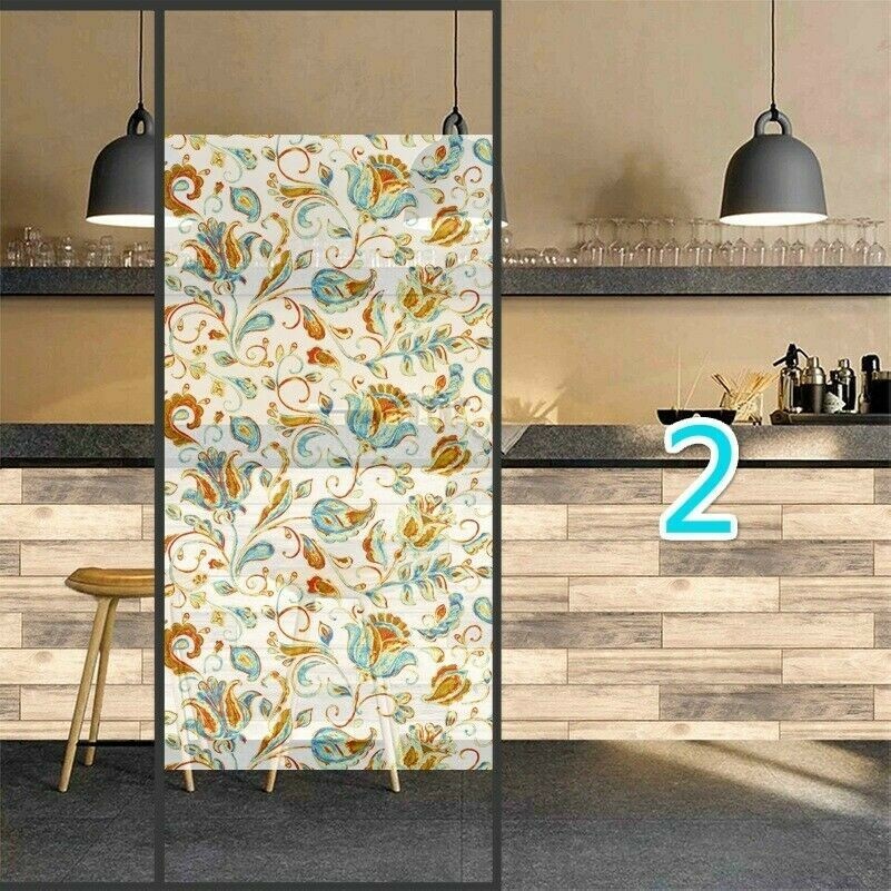 Pastoral Floral Window Films Privacy Sticker PVC Frosted Glass Home Decor