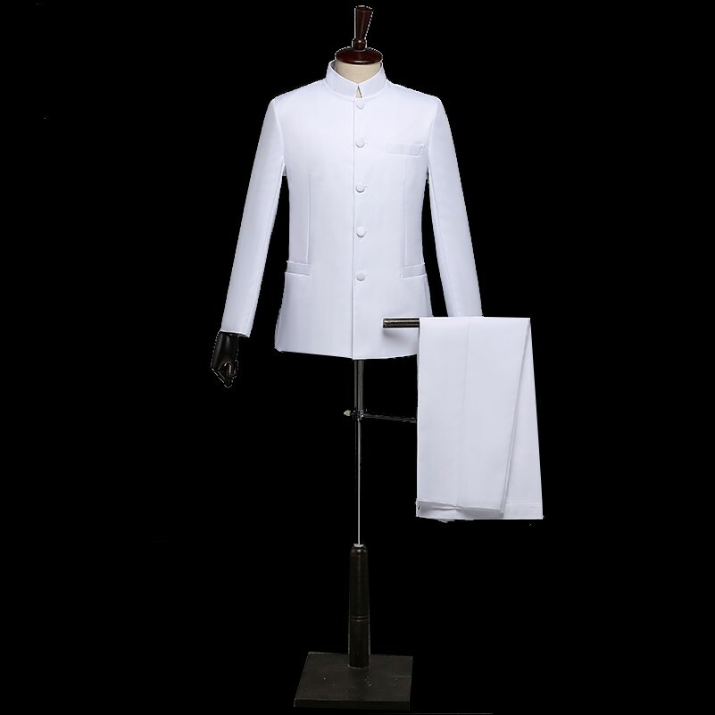 Homme Zhongshan Unique Costume Croisé Chinois Traditionnel Tunique Veste Blazer