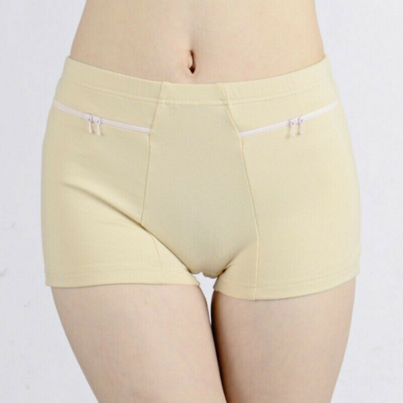 Damen Baumwolle Boxershorts Slip Unterwäsche Hohe Taille mit Tasche