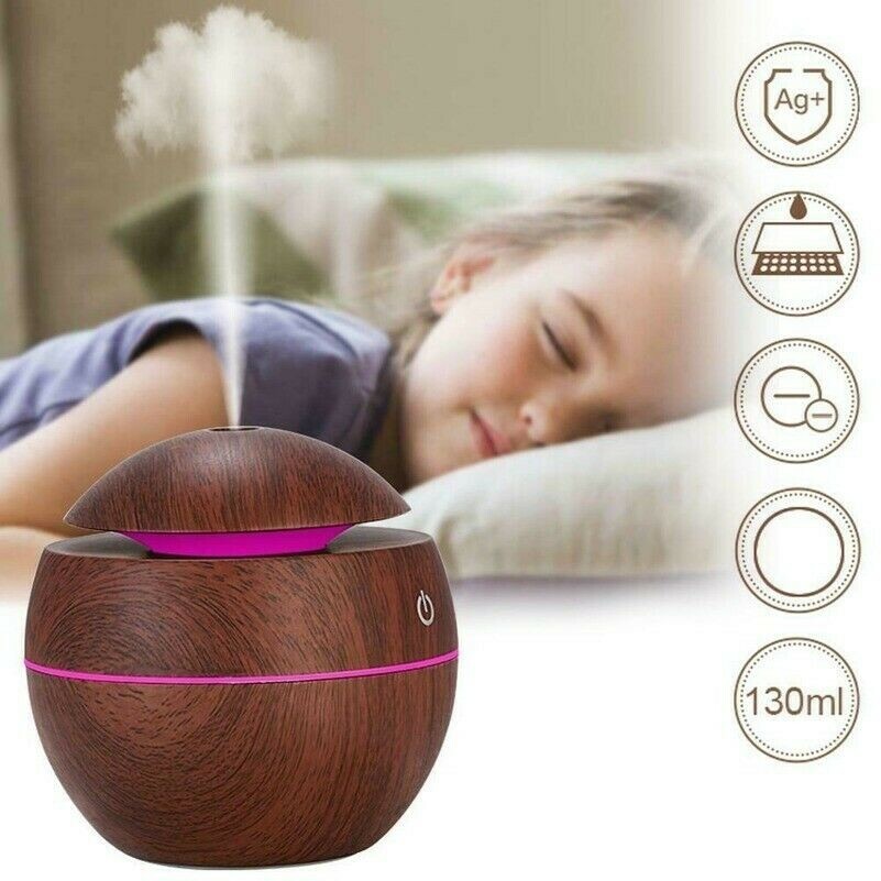 Wood Grain Ultrasonic Aromatherapy Humidifier Aroma Essential Oil Diffuser