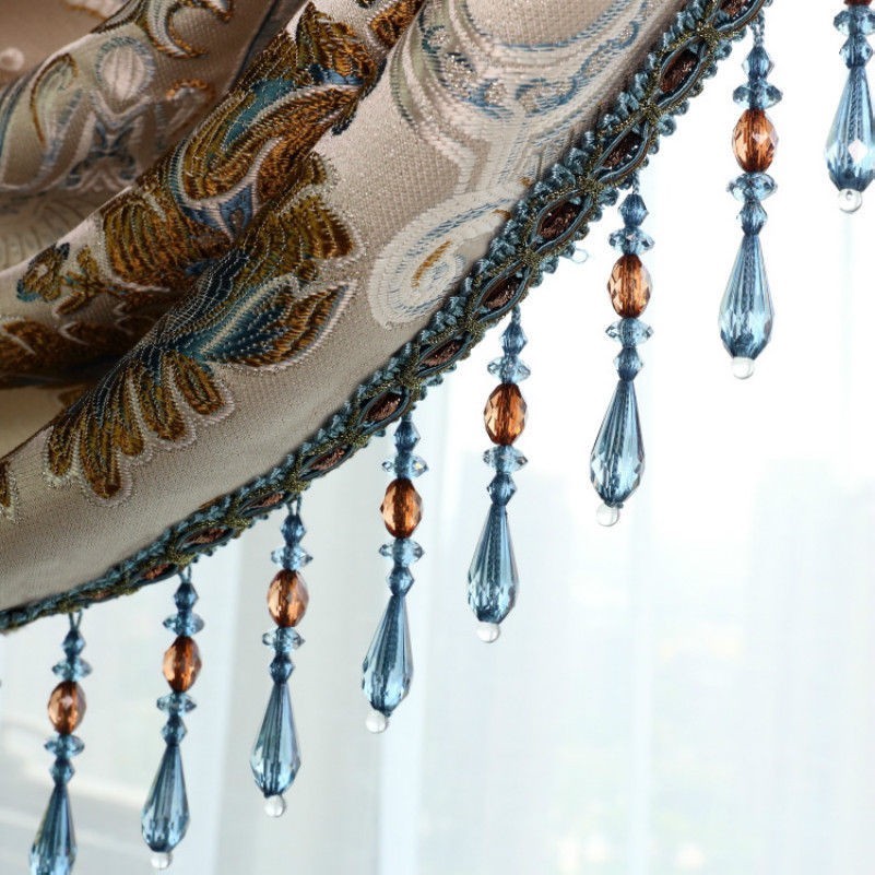 Rideau Corde Gland en Perles de Cristal Frange Bordure Couture Costume Loisirs