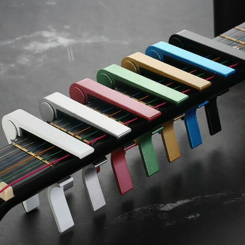 Guitar Capo Quick Change Clamp Key Acoustic Guitar Tuner Clip Tone Adjusting