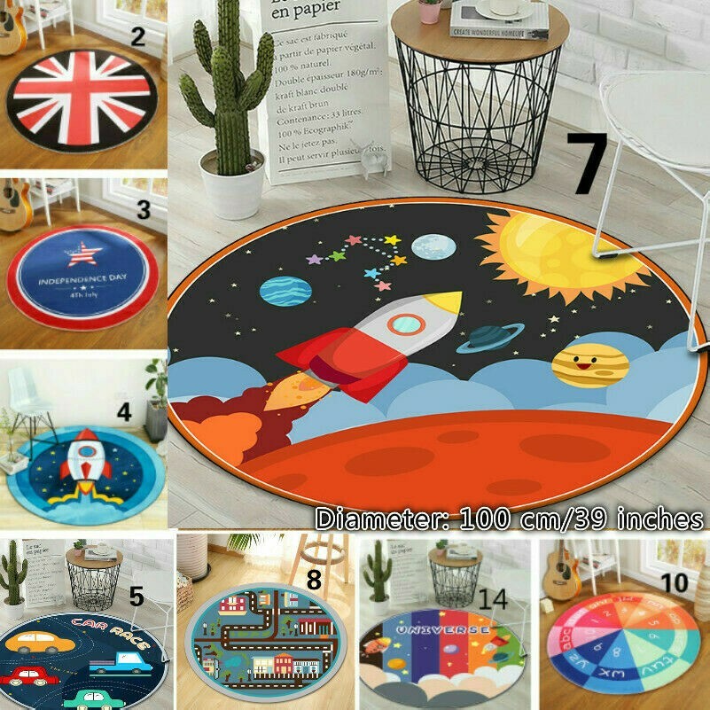 Tappeto Rotondo Per Area Cartoon Antiscivolo Per Bambini Decorazione Per Stanza