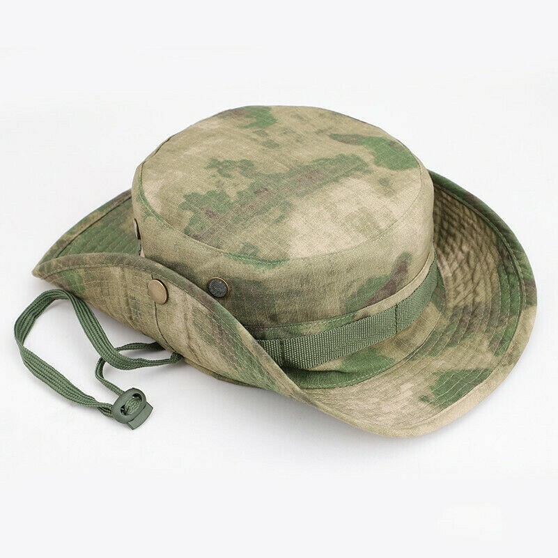 Herren Militär Taktische Tarnfarbe Kappe Kurze Krempe Fischen Wandern Hut Neu
