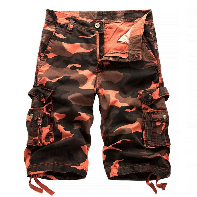 Mens Chino Camouflage Shorts Cargo Combat Half Pants Summer Military Hiking SPW