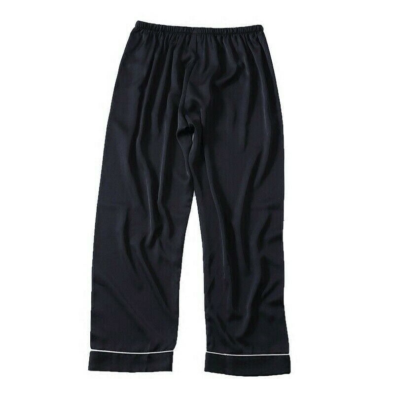 Hommes Satin Pantalon en Vrac Long Soie Pyjama Pantalon Été Pyjama