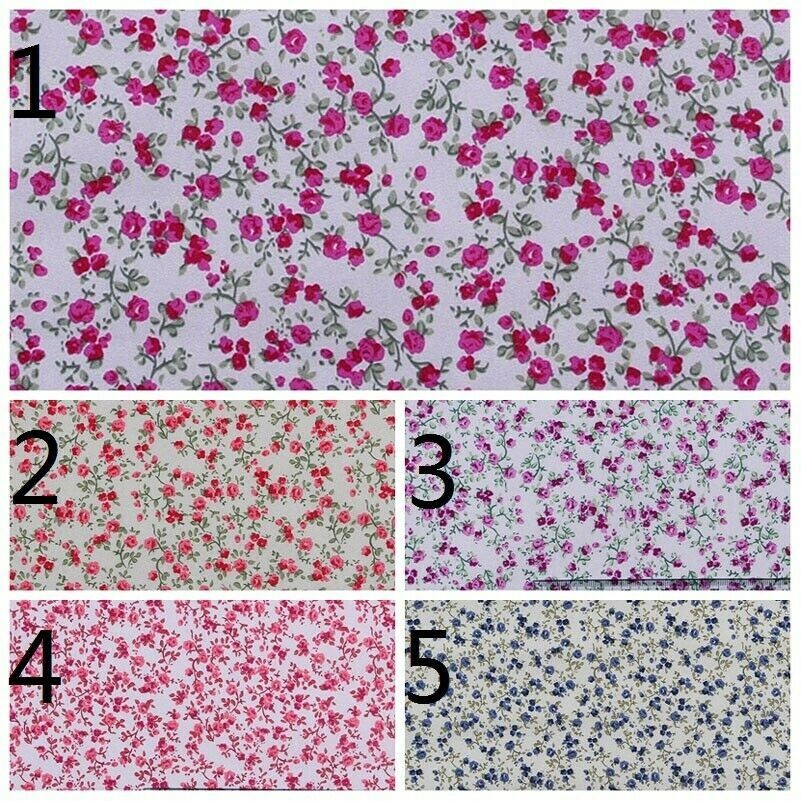 Polyester Blumenaufdruck Stoff Blumenmuster Nähen Tuch DIY Materialien Laufender