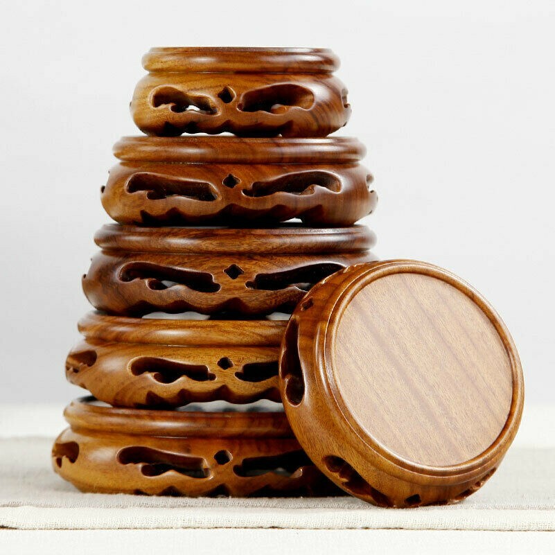 Chinesisch Holz Display Ständer Hohl Podest Blumentopf Einrichtung Carving Basis