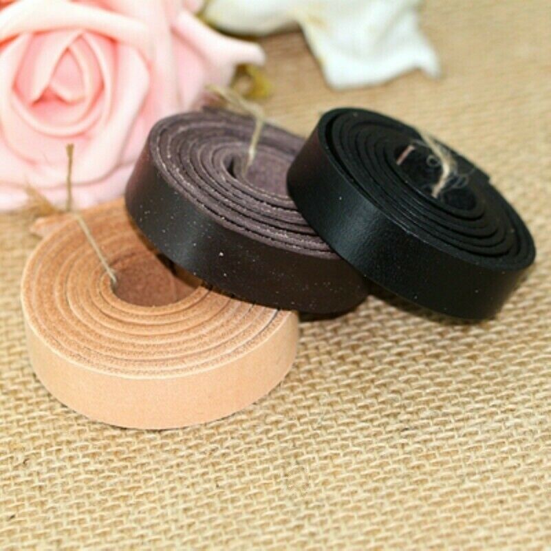 Veg Tanned Flat Cord Genuine Real Leather DIY Craft Strap Tape Rope String
