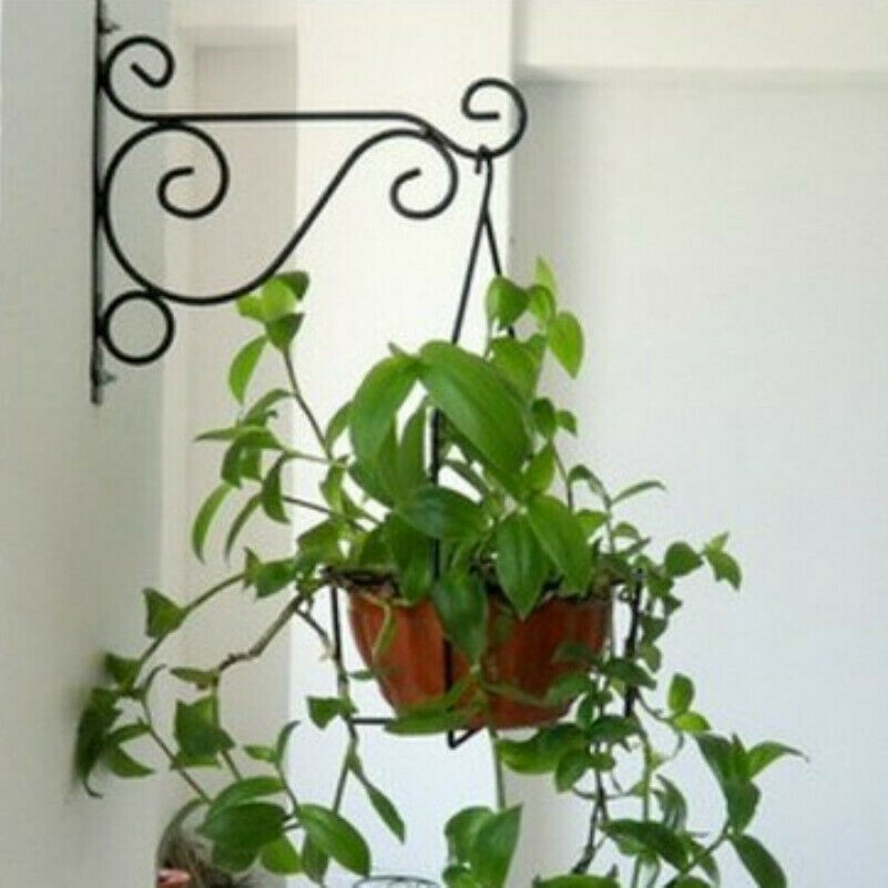 Metallo Appendere Fiori Cesto Supporto Pianta da Giardino Vaso Ghisa Gancio