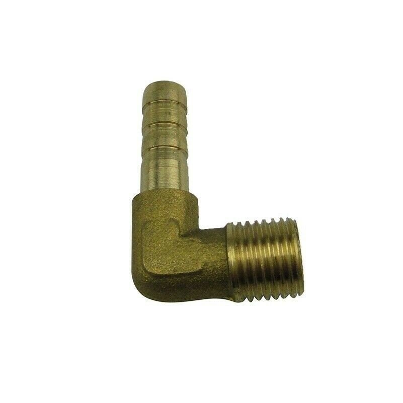 2-teilig 1/2 Zoll mit Widerhaken Stecker Gewinde Winkel Messing 90 Grad Spitze