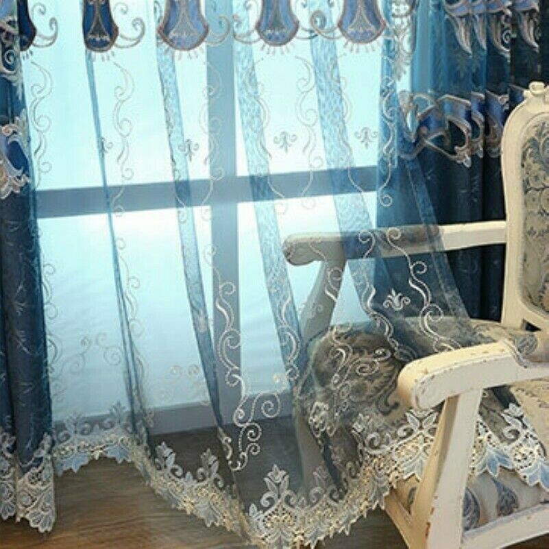 Stickerei Jacquard Vorhänge Stoff Europäisch Chenille Querbehänge Tüll Stoffbahn