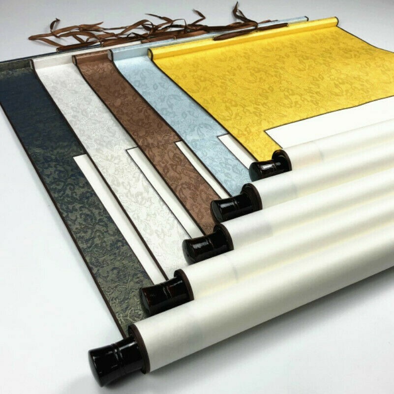 Chinesisch Xuan Papier Leere Schnörkeln Vertikal Wand Scroll Kunst Kalligraphie