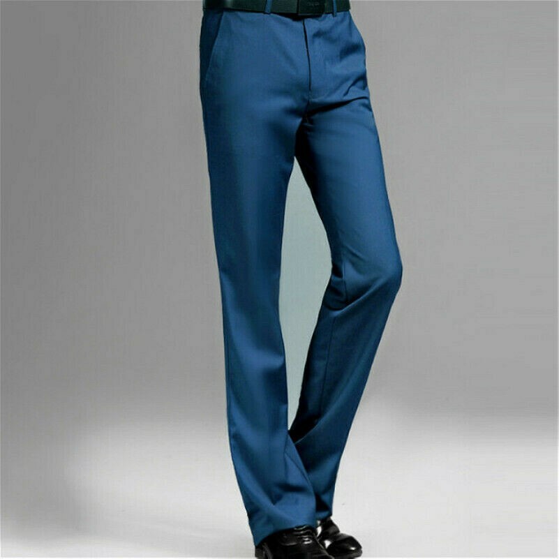 Uomo Bell Pantaloni 70s Rétro a Zampa Elegante Abito Matrimonio Slim Fit