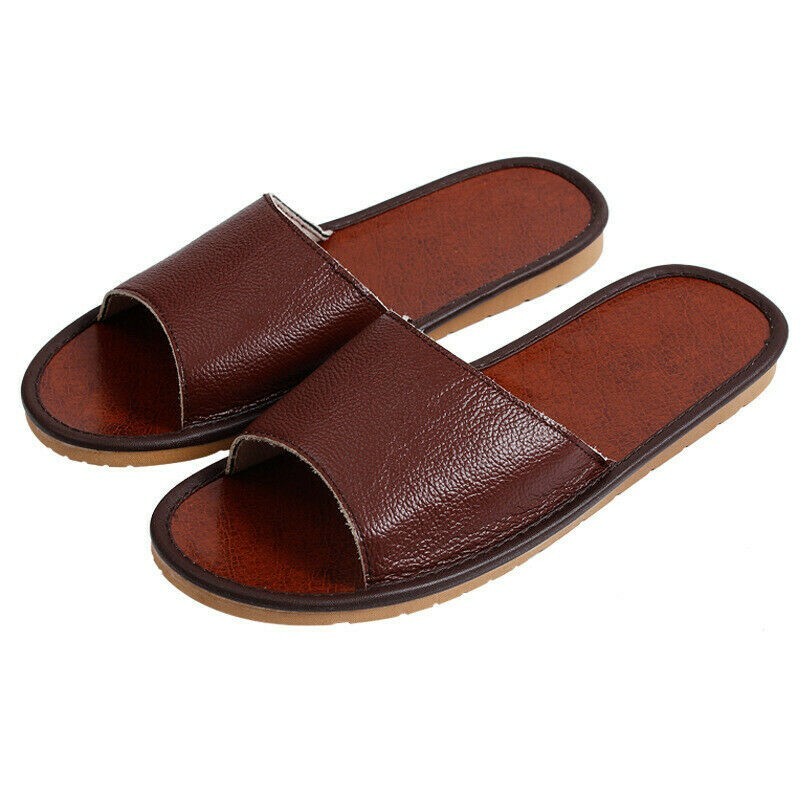 Unisexe Cuir Véritable Chausson Sandales Mocassin Cuir de Vache Souple Respirant