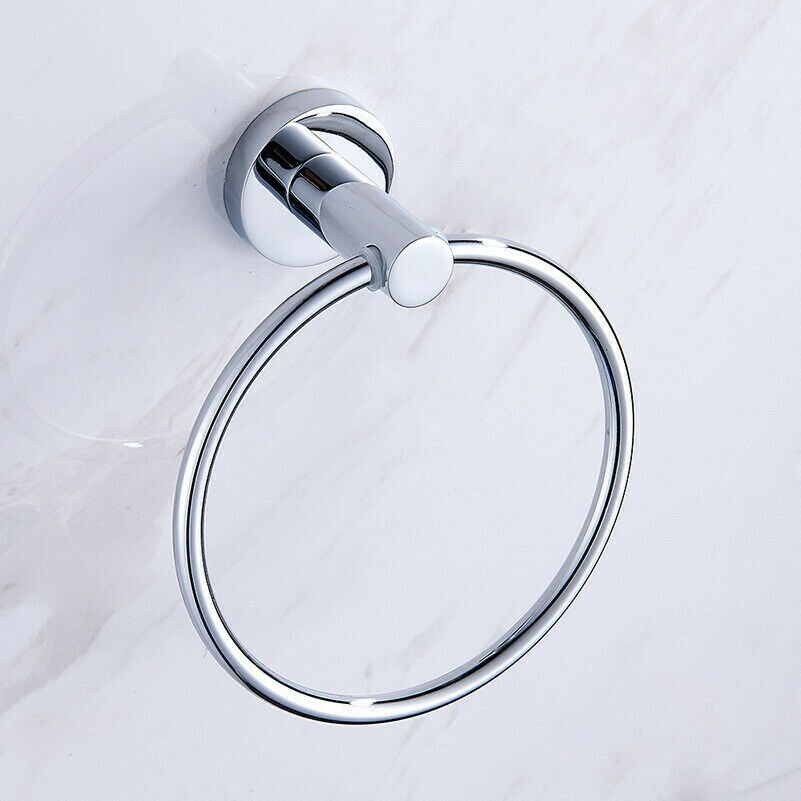 Acciaio Inox Telo Anelli da Parete Bagno Rotondo Mano Scaffale Asciugamani