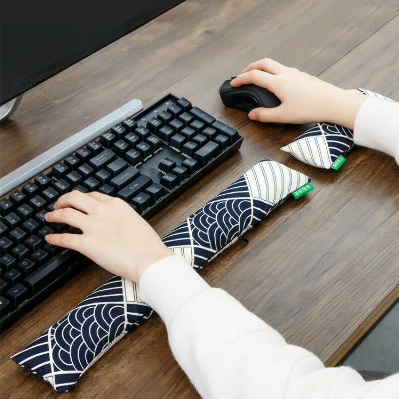 Cotone Polso Riposo Pad PC Mouse Tappetini Base Giapponesi Onda Tastiera Cuscino