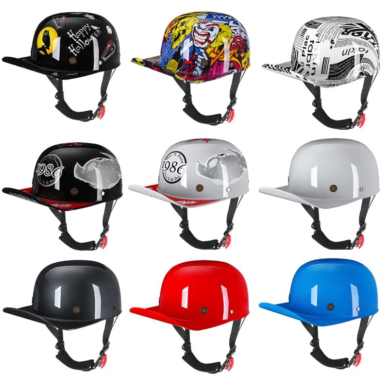 Vintage Motorcycle Helmet baseball cap helmet men's scooter half face Vintage