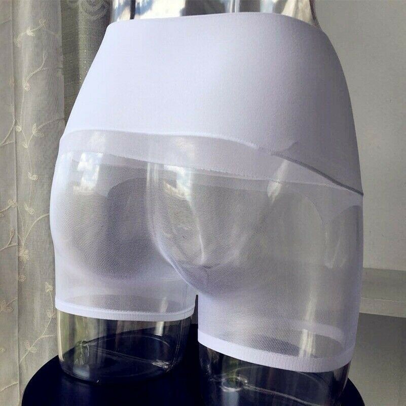 Damen Schier Jungen Shorts Boxer Nahtlos Glänzend Durchsichtig Niedrige Taille