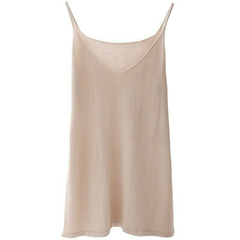 Silk Women Camisole Vest Soft Tank Tops Sleeveless Shirt Slim Plain Chemise