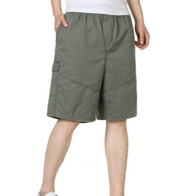 Uomo Pantaloni Militari Shorts Larga Mezzo Sport Spiaggia Cotone Casual Estivo