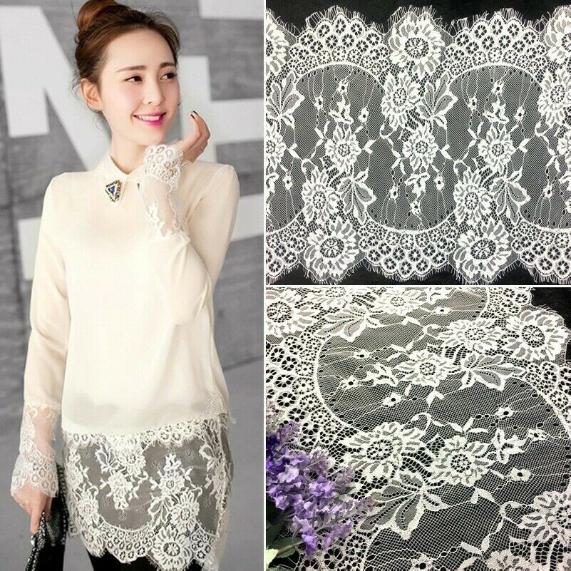 Broderie Floral Cils Tissu Dentelle Robe de Mariée Décore Vêtements Accessoires