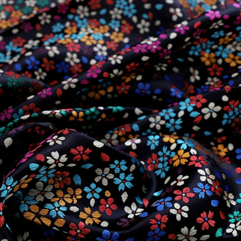 Cinese Broccato Damasco Tessuto Finta Seta Jacquard Fiori Cucito Panni Morbido